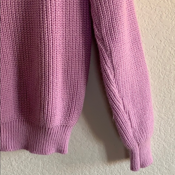 Vintage knit sweater with bow neck accent purple - Picture 4 of 11